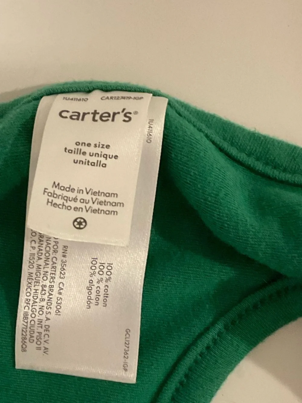 Carter's St. Patrick's Day Green & Gold Baby Bib